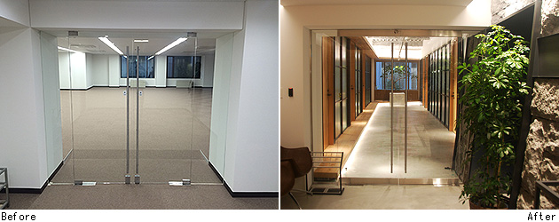 日本リート投資法人オフィス:エントランスから会議室エリア 日本リート投資法人オフィス:エントランスから会議室エリア