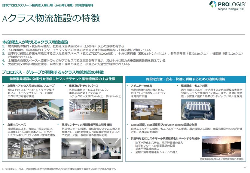 日本プロロジスリート投資法人  決算説明会拾い読み
