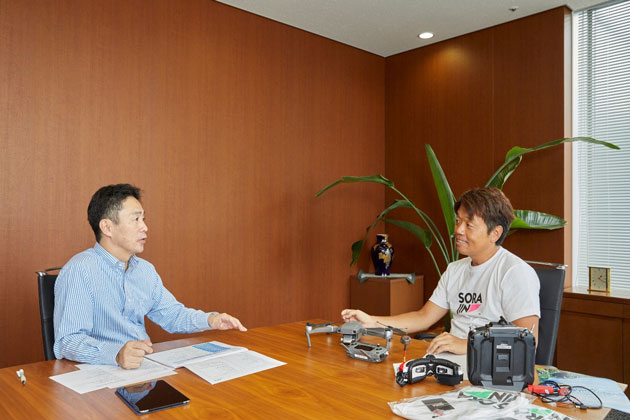 GAR山崎氏とPT+松下の対談風景 GAR山崎氏とPT+松下の対談風景